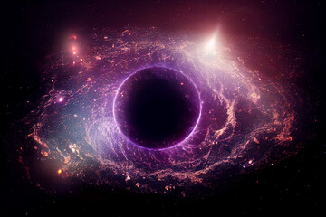 Wall Mural - super massive black hole in the center of eye galaxy 3d art work awesome abstract background. incred