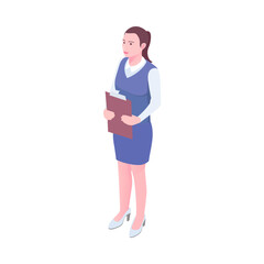 Poster - Isometric Bank Clerk