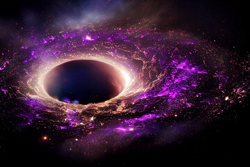 Wall Mural - super massive black hole in the center of spiral galaxy 3d art work awesome abstract background. inc