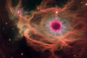 Wall Mural - magnificent eye nebula in distant cosmos 3d art work awesome abstract background. astonishing cosmic