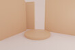 3d podium, exposure. Pedestal or platform for beauty products.