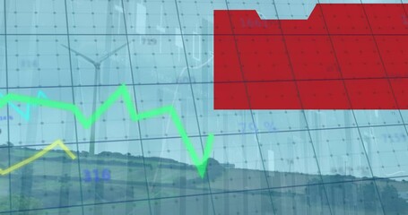 Poster - Animation of financial data processing over wind turbine