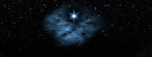 Wall Mural - the birth of a new star. starry sky and nebula. christmas concept. new year background.
