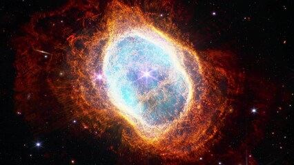 Wall Mural - southern ring nebula. space collage from newest cosmic telescope. james webb telescope research of g