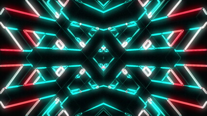 Poster - Glowing lines. Computer generated 3d render