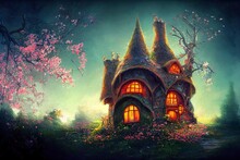 Fantasy Mysterious Witch House Concept Art Illustration