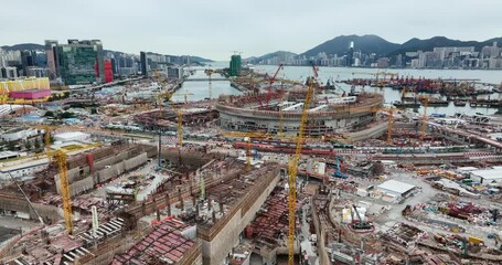 Wall Mural - Construction site in Kai Tak