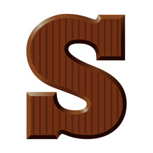 Chocolate Font Letter S - Sinterklaas Day Celebration - Vector Illustration Isolated On Transparent Background