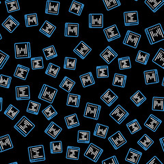 Poster - Line Browser window icon isolated seamless pattern on black background. Vector