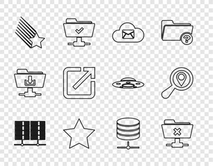 Poster - set line server, data, web hosting, ftp cancel operation, cloud mail server, star, falling star, ope