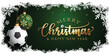 Soccer Christmas Greeting card - Green and Gold, Merry Christmas and happy new year