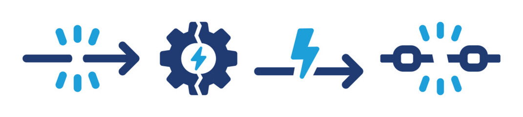 Leinwandbilder - Disruption icon set. Broken chain, technical problem icon. Vector illustration.