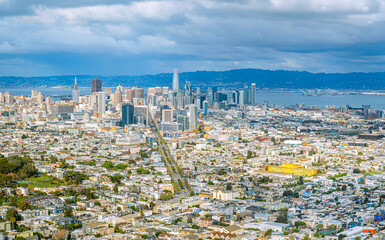 Wall Mural - San Francisco downtown Epic view from the Twin Peaks 
