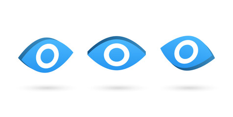 3d eye icon symbol visual vision view sign - eyesight symbol - sight look sign in 3d rendering illustration