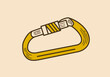 Brown yellow color of a outdoor carabiner
