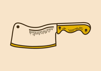 Brown yellow color of a butcher knife
