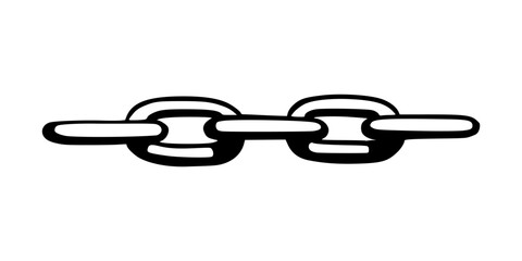 Poster - Chain as symbol of unity and cooperation. Sketch of metal chains. Vector illustration isolated in white background