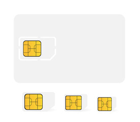 Poster - A set of SIM cards of different sizes, white. Vector illustration