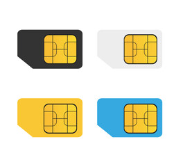 Poster - A set of SIM cards of different sizes and colors. Vector illustration