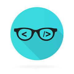Programmer glasses icon. Vector illustration