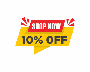 Sticker - Sale vector banner template shop now special offer 10% limited time only.