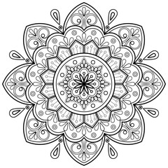 Mandala art draws hand patterns for Art on the wall. Coloring book Lace pattern The tattoo. Design for a wallpaper Paint shirt and tile Stencil Sticker Design Decorative in ornament in ethnic