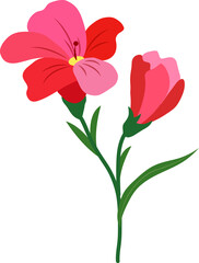 Wall Mural - Cartoon botanic garden plant flower red freesia