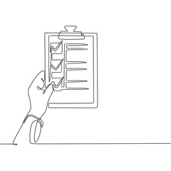 Continuous line drawing checklist illustration art