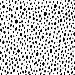 Wall Mural - Hand drawn seamless pattern. Polka dot background. Black and white. Trendy texture for print, textile. fabric.