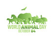 vector graphic of world animal day good for world animal day celebration. flat design. flyer design.flat illustration.