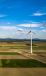 Wind Farm With Wind Turbines In Agricultural Landscape in Austria