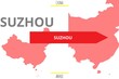 Suzhou: Illustration mit dem Namen der chinesischen Stadt Suzhou in der Provinz Anhui