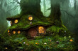 © Grafvision - Magical fantasy fairy tale scenery of tree house at night in a forest