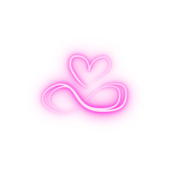Poster - heart of lovers sketch neon icon