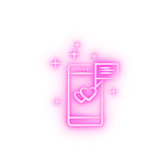 Poster - wedding invitation in mobile sketch neon icon
