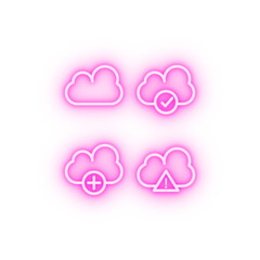 Leinwandbilder - cloud exclamatory check plus sign neon icon