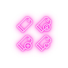 Poster - tag like plus contact sign neon icon