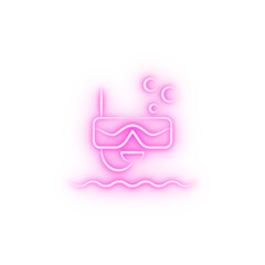Poster - snorkeling neon icon