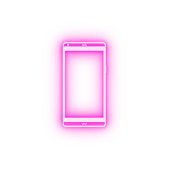 Poster - Realistic modern smartphone isolated neon icon