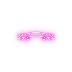 Poster - Ribbon for text neon icon