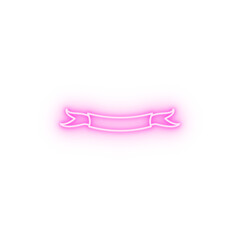 Poster - Ribbon for text neon icon
