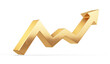 Up arrow. Gold arrow - Stock market, Success, Financial Growth concept - 3d rendering
