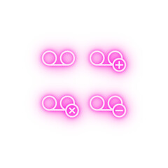 Poster - set of voice recording neon icon