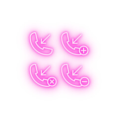 Poster - set of incoming call neon icon