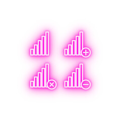 Poster - set of signal neon icon