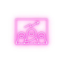 Poster - presentation Muslim businesswoman neon icon
