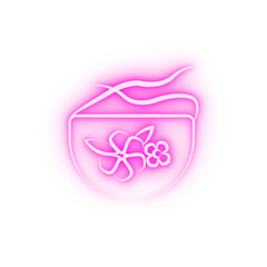 Poster - Girl baby bib concept line neon icon