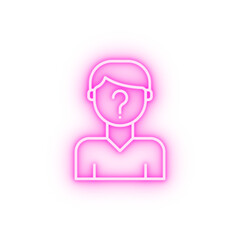 Poster - suspect man question mark neon icon