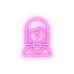 Poster - suspect woman question mark neon icon