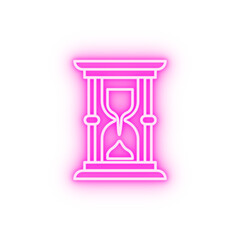 Poster - Hourglass time neon icon